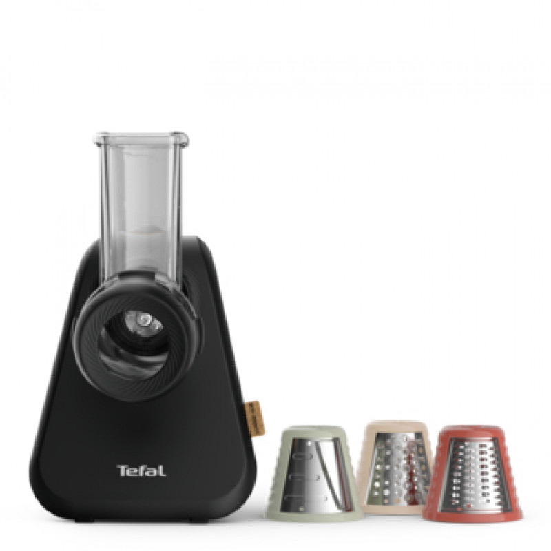 Ralador e espiralizador elétrico TEFAL MB77EN, 260 W, 5 cones, preto/prateado