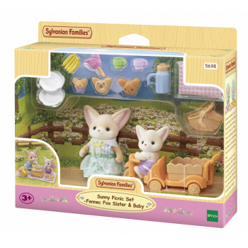EPOCH Sylvanian Families conjunto de piquenique soalheiro - raposa fennec irmã e bebé