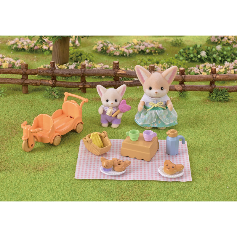 EPOCH Sylvanian Families conjunto de piquenique soalheiro - raposa fennec irmã e bebé