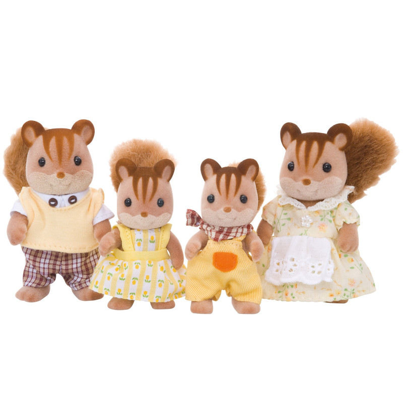 Conjunto de figuras Epoch Sylvanian Families família de esquilos