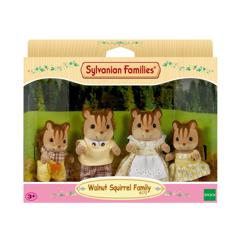 Conjunto de figuras Epoch Sylvanian Families família de esquilos