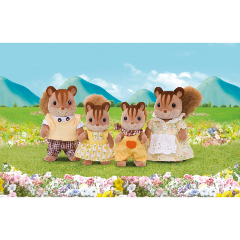 Conjunto de figuras Epoch Sylvanian Families família de esquilos