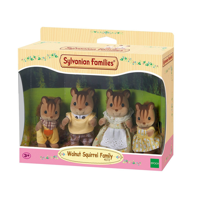 Conjunto de figuras Epoch Sylvanian Families família de esquilos