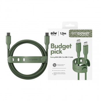 Cabo PanzerGlass Racing 60W USB-C para USB-C 1,2 m verde
