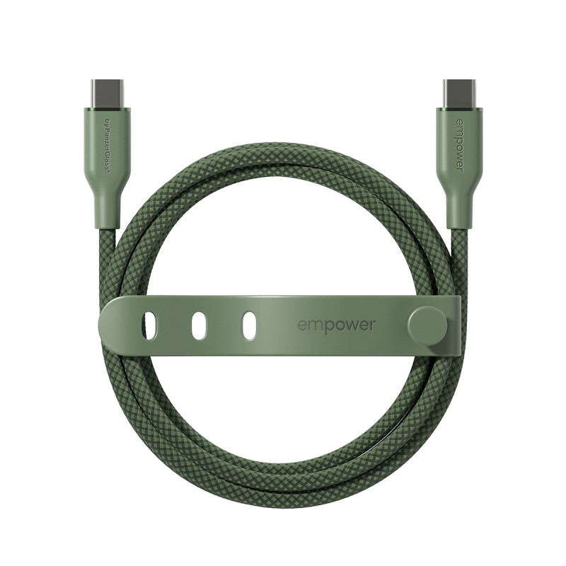 Cabo PanzerGlass Racing 60W USB-C para USB-C 1,2 m verde