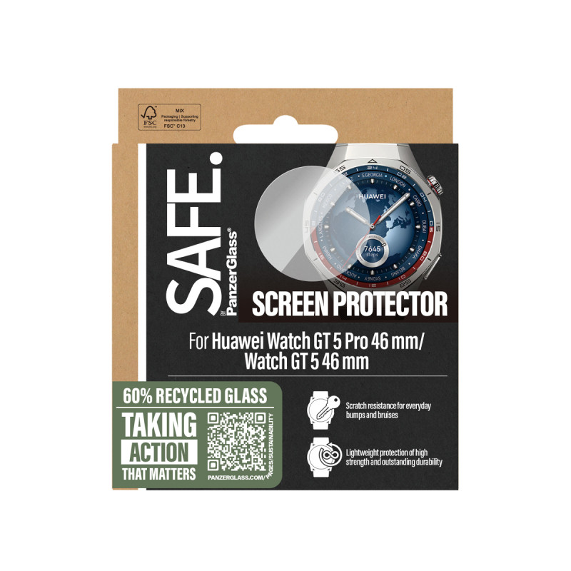 SAFE by PanzerGlass proteção de ecrã em vidro temperado para Huawei Watch GT 46mm / Pro 46mm