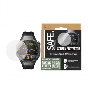 PanzerGlass SAFE proteção de ecrã em vidro temperado para Huawei Watch GT 5 Pro 42mm