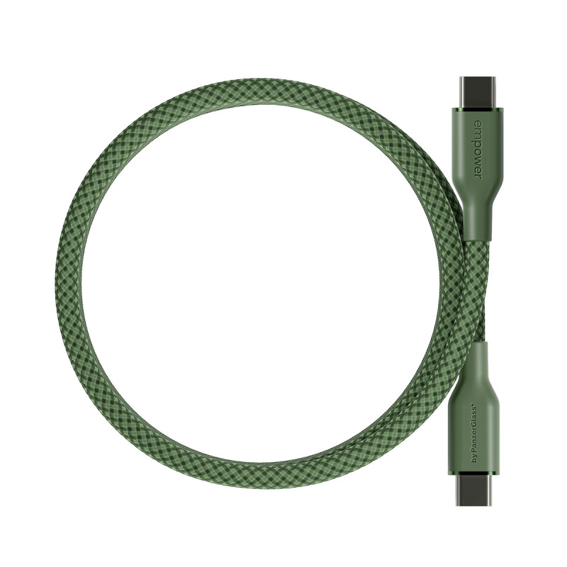 Cabo PanzerGlass empower Magnetic 240W USB-C para USB-C 1,5 m verde