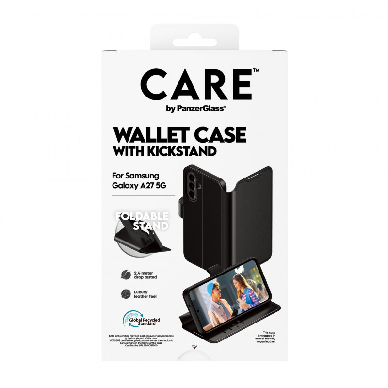 Carteira PANZERGLASS CARE com suporte para Samsung Galaxy A27 5G, transparente