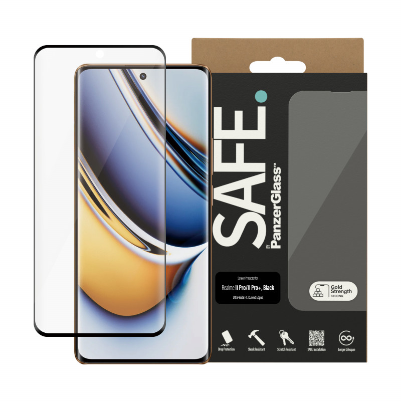 SAFE by PanzerGlass protetor de ecrã Ultra-Wide Fit para Realme 11 Pro / 11 Pro+ preto