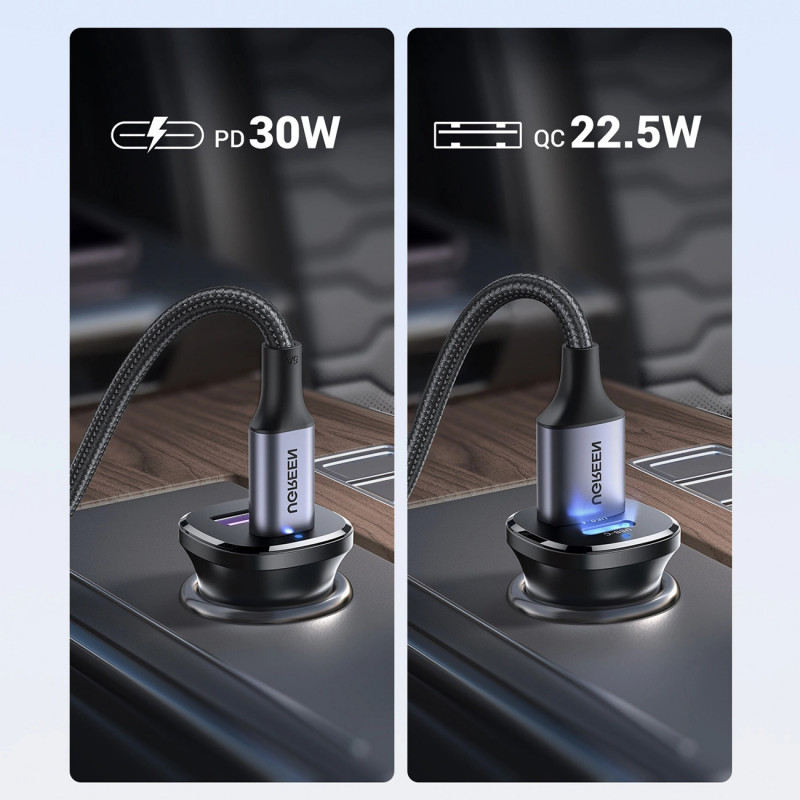 UGREEN EC305 Carregador de parede 30W USB-C + USB-A PD 3.0 PPS Quick Charge 3.0 preto