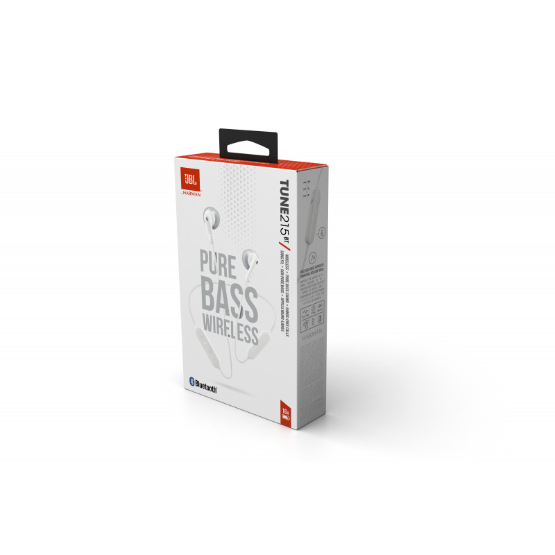 JBL Tune 215BT auscultadores sem fios in-ear com banda para o pescoço - branco
