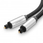 Cabo de áudio Toslink UGREEN, nylon entrançado, 3m prateado