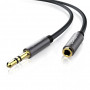 Cabo de extensão AUX UGREEN AV118 3,5 mm 2 m, macho para fêmea, preto