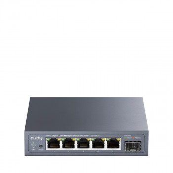 CUDY GS105ES1 Switch Gigabit Light Managed de 5 portas com 1 SFP, 4 RJ45, VLAN, QoS, Desktop