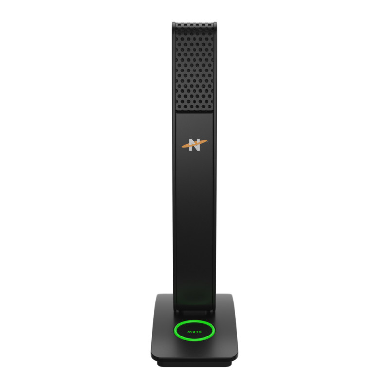 Microfone condensador USB Neat MIC-1010-01 com padrão cardioide, monitorização por auscultadores, silenciamento, tripé de mesa