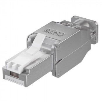 Techly 105889 Ficha modular RJ45 Cat6 STP sem ferramentas, 1G, blindada, transparente
