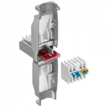 Techly 105889 Ficha modular RJ45 Cat6 STP sem ferramentas, 1G, blindada, transparente