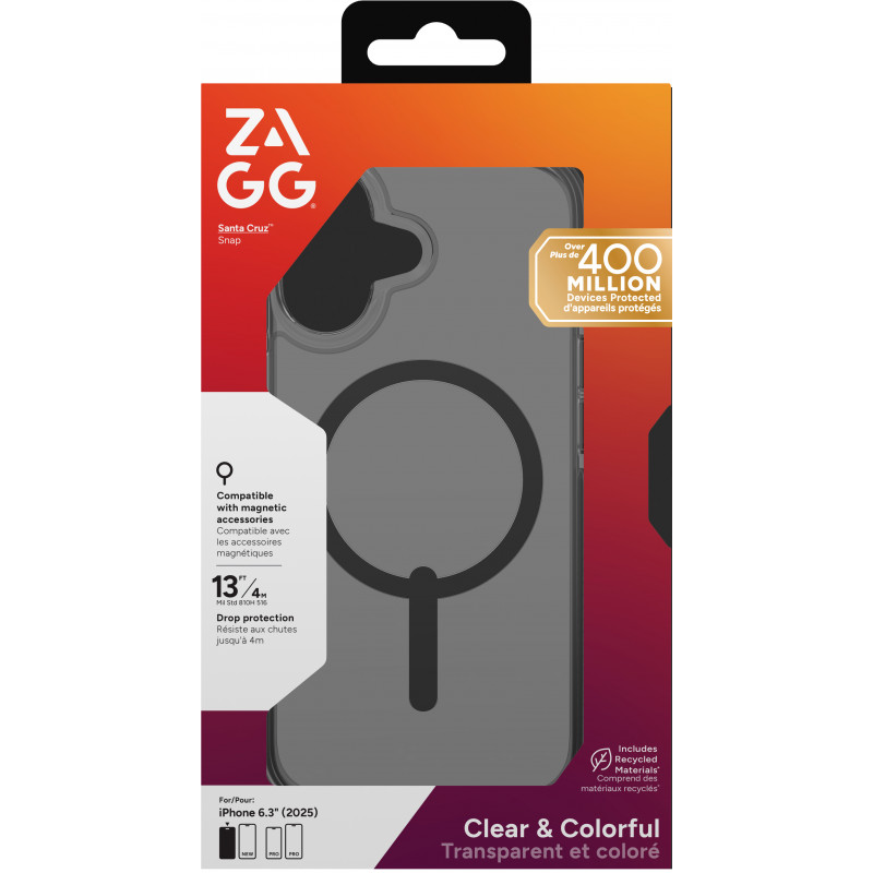 Capa ZAGG Santa Cruz Snap para iPhone 17 - preto meia-noite