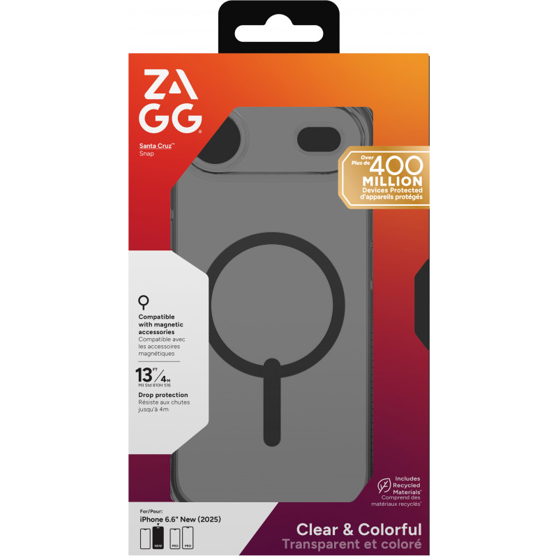 Capa ZAGG Santa Cruz Snap para iPhone Air - preto meia-noite