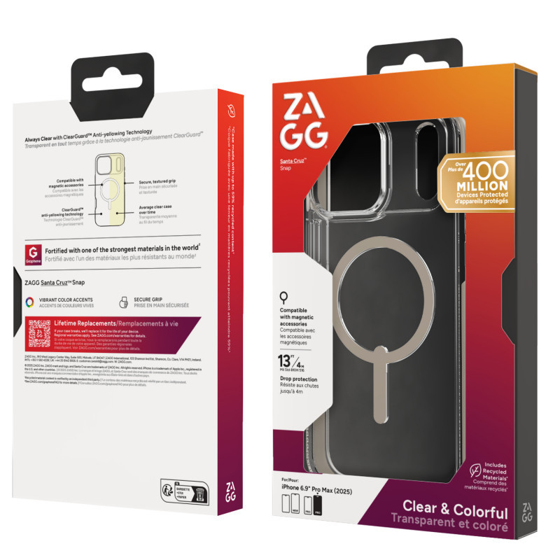 Capa ZAGG Santa Cruz Snap para iPhone 17 Pro Max - titânio