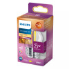 Philips LED Classic WarmGlow P45 transparente regulável E27 2,3W 250lm 2200-2700K