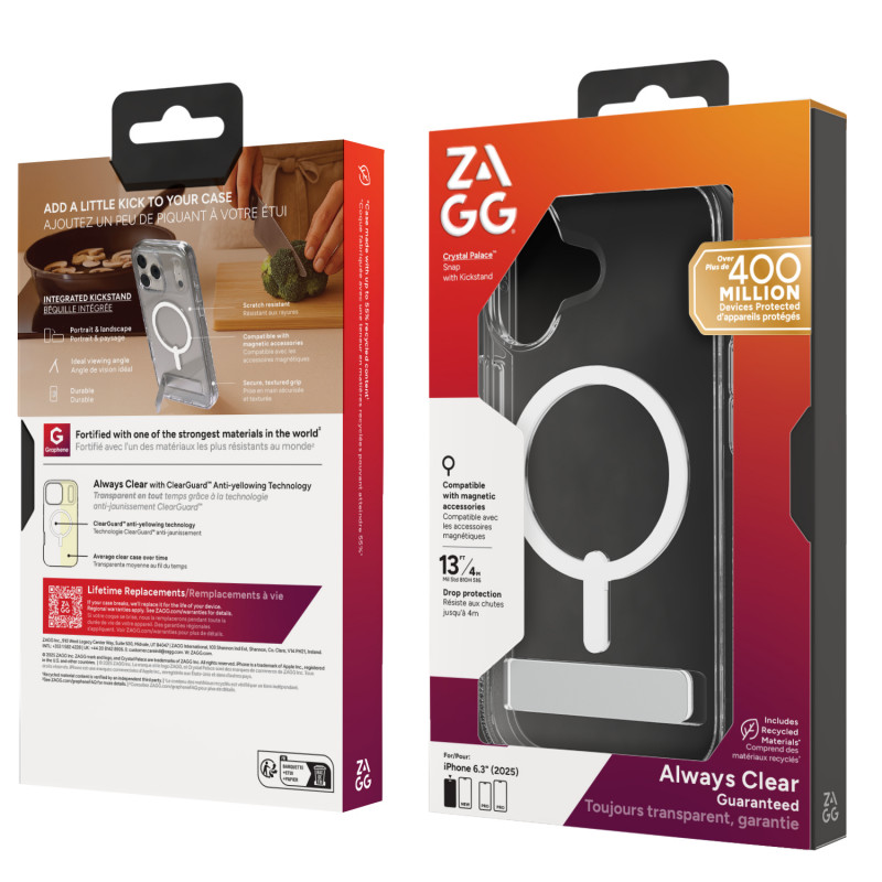 Capa ZAGG Crystal Palace Snap para iPhone 13 Pro Max - transparente