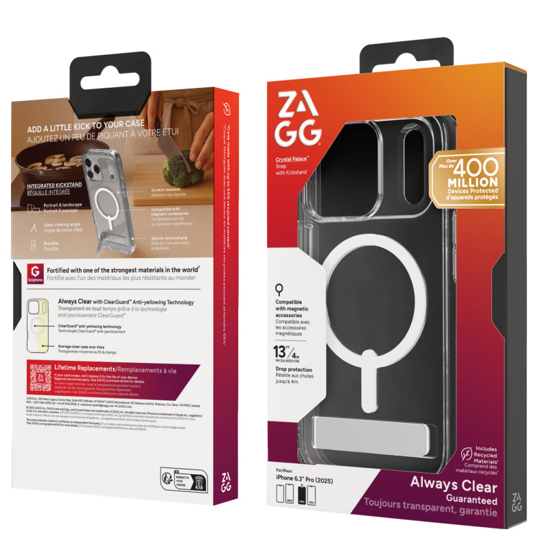 ZAGG Crystal Palace Snap Capa para iPhone 17 Pro - Transparente