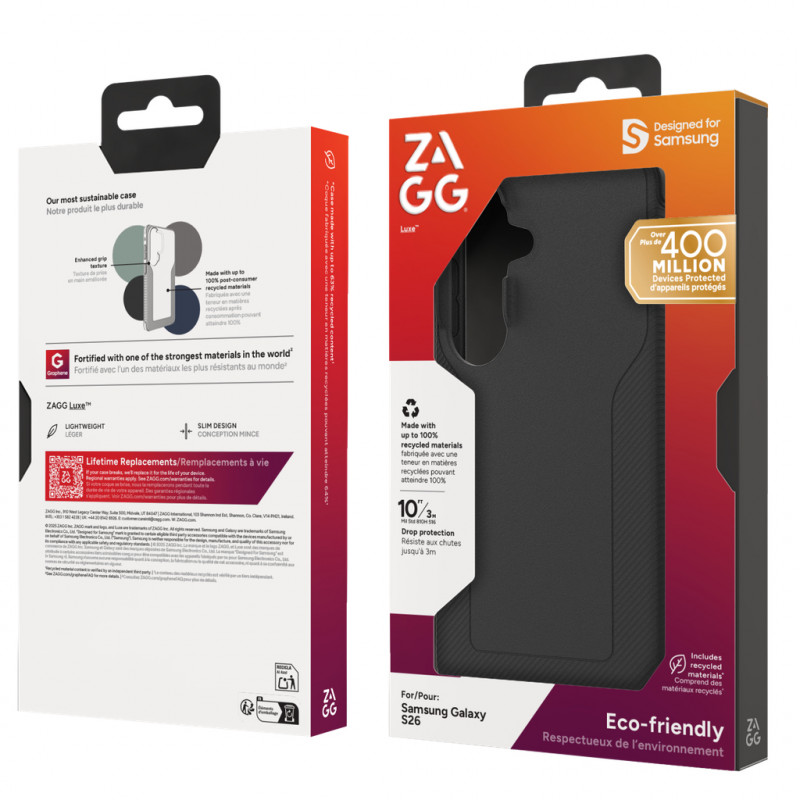 Capa ZAGG Luxe para Samsung Galaxy S26, preto, ZG702321154