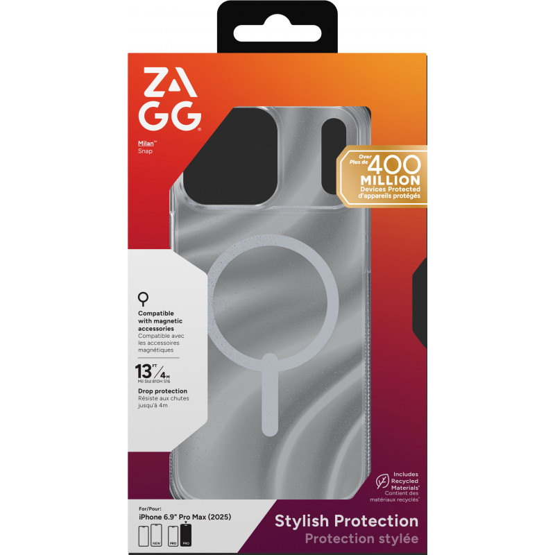 Capa ZAGG Milan Snap para iPhone 17 Pro Max - redemoinho brilhante