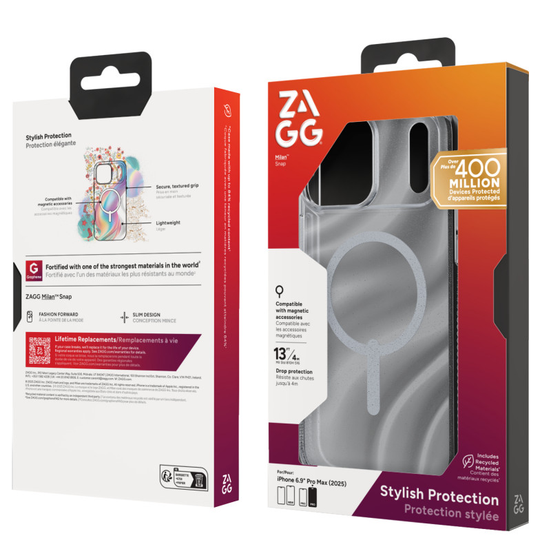Capa ZAGG Milan Snap para iPhone 17 Pro Max - redemoinho brilhante