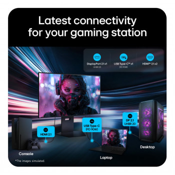 Monitor de gaming LG UltraGear Evo AI 32GX870B-B 31,5 polegadas Tandem OLED, 4K 240Hz / FHD 480Hz, HDR500, USB-C 90W