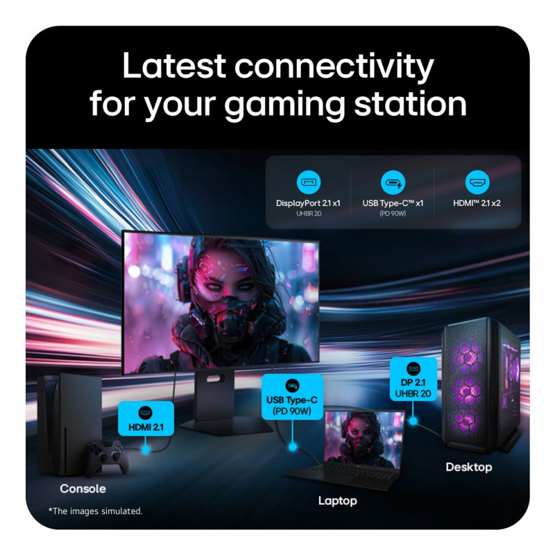 Monitor de gaming LG UltraGear Evo AI 32GX870B-B 31,5 polegadas Tandem OLED, 4K 240Hz / FHD 480Hz, HDR500, USB-C 90W