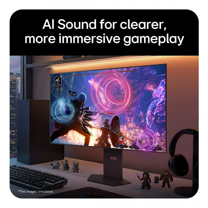 Monitor de gaming LG UltraGear Evo AI 32GX870B-B 31,5 polegadas Tandem OLED, 4K 240Hz / FHD 480Hz, HDR500, USB-C 90W