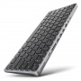 Teclado AXAGON HMC-KB-GE USB-C 5Gbps com hub 9-em-1, layout alemão, HDMI 4K, Gigabit Ethernet, 100W PD, leitor de cartões, preto