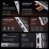 Teclado AXAGON HMC-KB-GE USB-C 5Gbps com hub 9-em-1, layout alemão, HDMI 4K, Gigabit Ethernet, 100W PD, leitor de cartões, preto