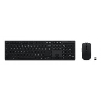 Lenovo Professional Conjunto de teclado e rato sem fios - layout dinamarquês, 1600 DPI, 2,4 GHz, Preto