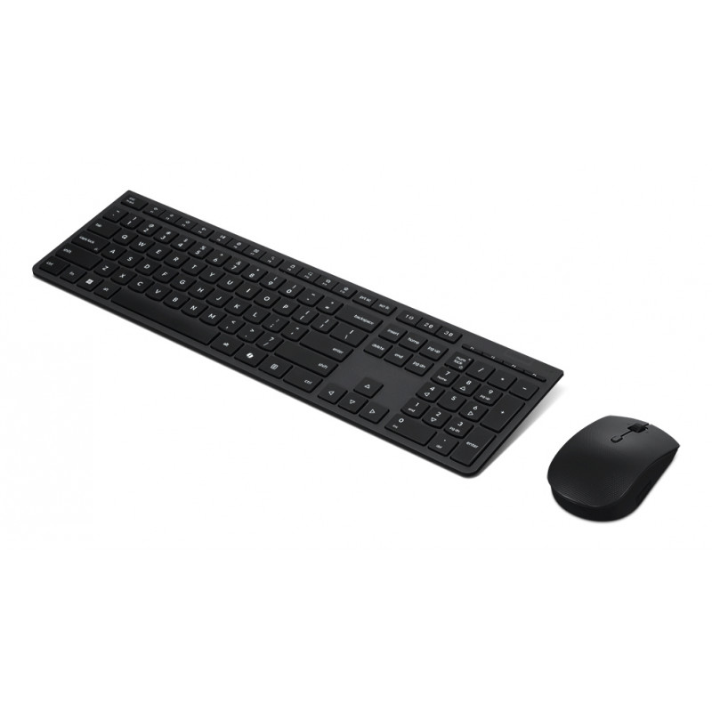 Lenovo Professional Conjunto de teclado e rato sem fios - layout dinamarquês, 1600 DPI, 2,4 GHz, Preto