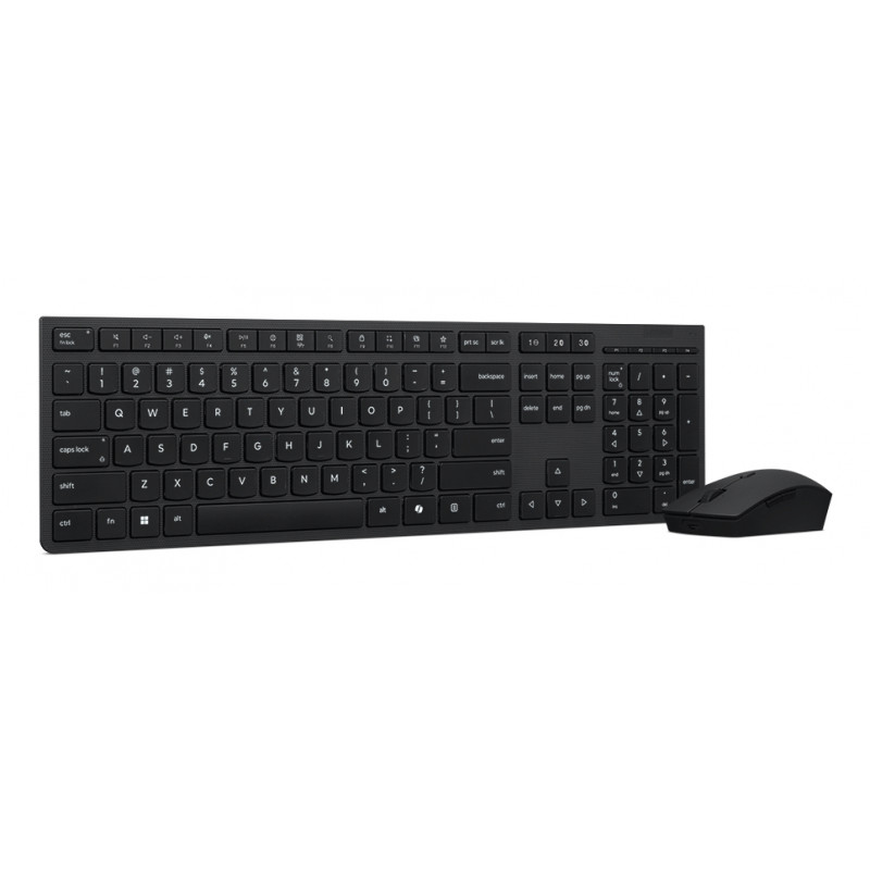 Lenovo Professional Conjunto de teclado e rato sem fios - layout dinamarquês, 1600 DPI, 2,4 GHz, Preto