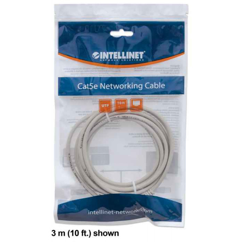 Intellinet cabo de rede Cat6 U/UTP, 1,5 m, cinzento