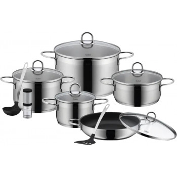 Conjunto de 9 peças de utensílios de cozinha Silit Diamant, aço inoxidável