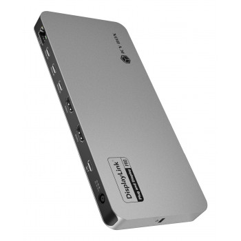 ICY BOX IB-DK7402-C31 Diamond Dock 12-in-1 estação de ancoragem USB-C, 5x saída de vídeo, 140 W PD, DisplayLink, antracite/preto