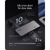 ICY BOX IB-DK7402-C31 Diamond Dock 12-in-1 estação de ancoragem USB-C, 5x saída de vídeo, 140 W PD, DisplayLink, antracite/preto