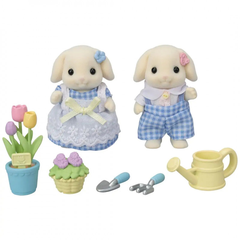 EPOCH Sylvanian Families - conjunto de brincar de flores e jardim com figuras