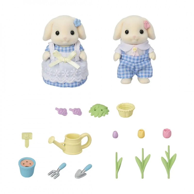 EPOCH Sylvanian Families - conjunto de brincar de flores e jardim com figuras