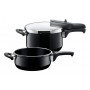 SILIT Silargan Sicomatic t-Plus Conjunto de panelas de pressão 4,5L + 3,0L, 22cm, preto