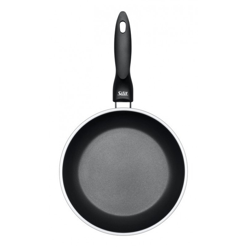 SILIT Domus Conjunto de frigideiras 24 e 28 cm, aço inoxidável com cabo preto, adequado para indução, 2 peças