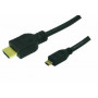 LogiLink Cabo HDMI High Speed com Ethernet, ficha HDMI Type-A macho para ficha Micro HDMI Type-D macho, 1,5 m, Preto