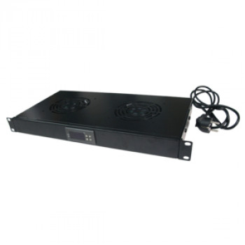 LogiLink Unidade de ventoinhas para rack 19 polegadas 1U com 4 ventoinhas, Preto