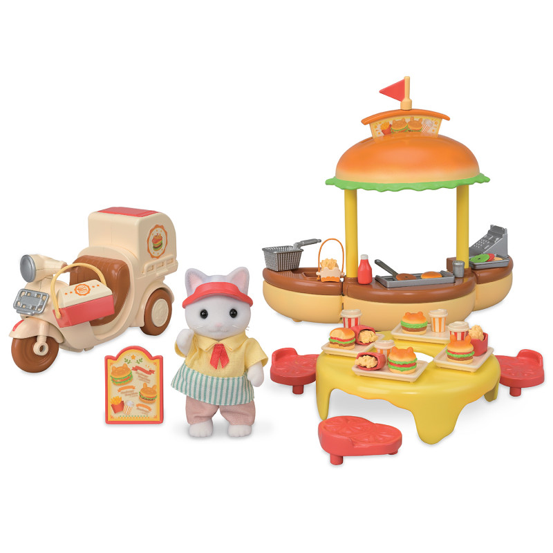 Sylvanian Families Barraca de hambúrgueres móvel com figura